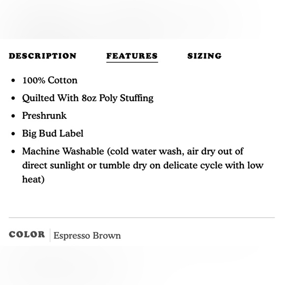 Big Bud Press Quilted Everyday Tote in Dark Espresso - Picture 9 of 10